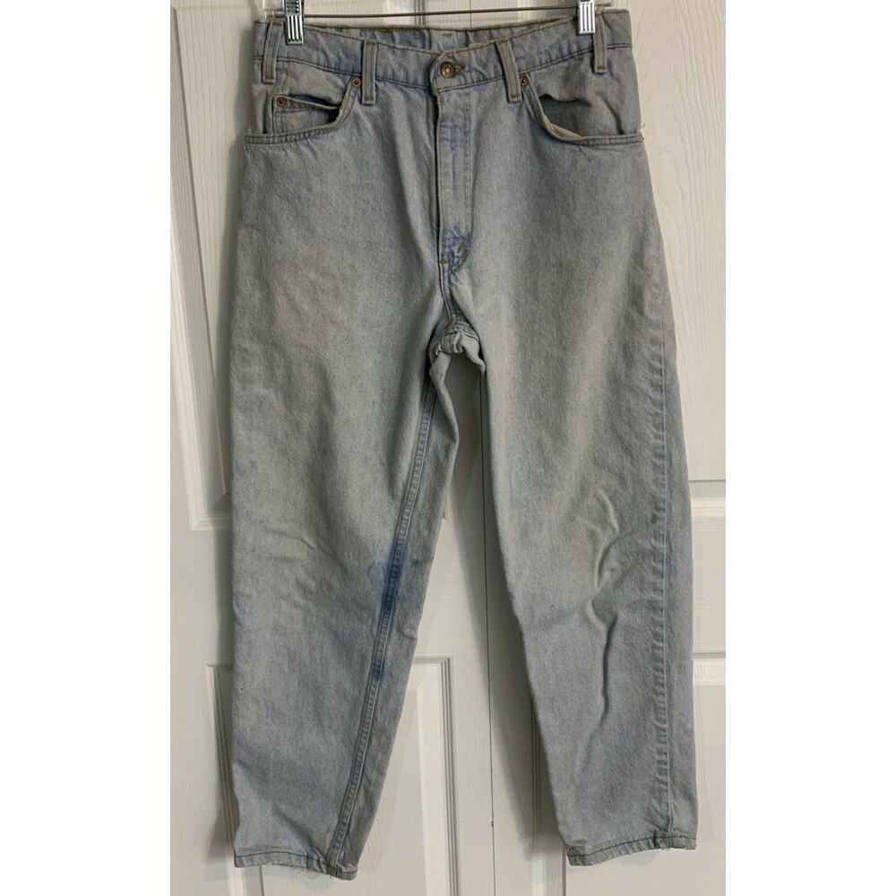 Vintage Levis 550 Jeans Mens 32x30 Light Wash Relaxed Fit High Rise Orange Tab